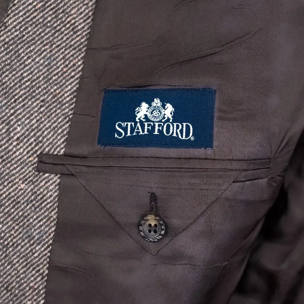 Stafford Classic Men's Lambswool Blazer w/ Elbow Patches Size 42R Career Office